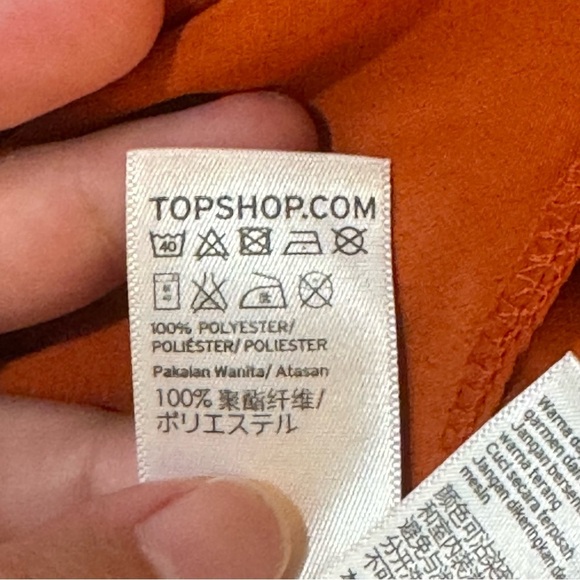 Topshop Orange Wrap Blouse with Tie Front and V-Neckline
#1088 - Picture 7 of 8